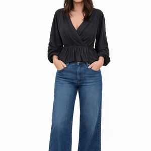 Classic Black Peplum Top